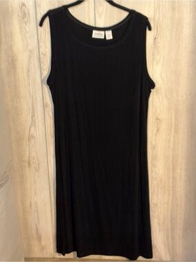 Chico's Travelers Black Sleeveless Midi Dress Size 3